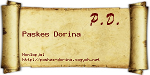 Paskes Dorina névjegykártya